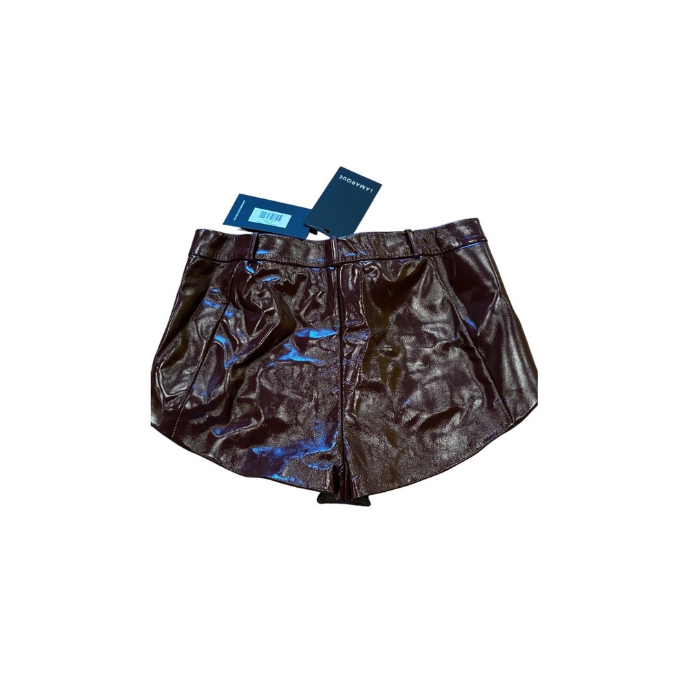 LAMARQUE x REVOLVE Annaise Hot Short in Patent Burgundy Size Small Defect - Picture 6 of 6